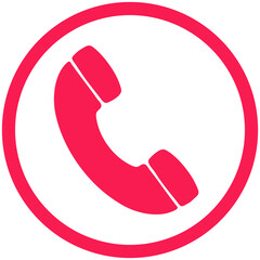 red outline round call icon