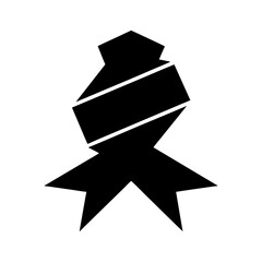 Silhouette abstract folded ribbon award icon vector design isolated on white background