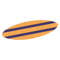 Surfboard, a classic equipment for surfing in the ocean, perfect for summer vacation and recreation activity