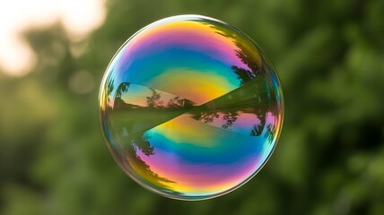 soap bubbles on green background