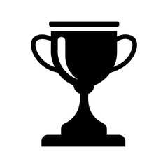 Silhouette classic trophy cup icon minimal victory prize emblem vector design isolated on white background