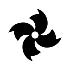 Silhouette cooling fan blade icon electric propeller ventilation vector illustration on white background