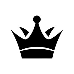 Silhouette crown shaped award icon royal trophy emblem vector design isolated on white background