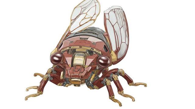 Steampunk cicada illustration