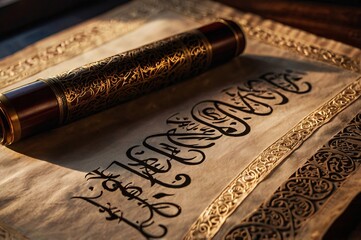 Fototapeta premium Ornate Turkish calligraphy on parchment