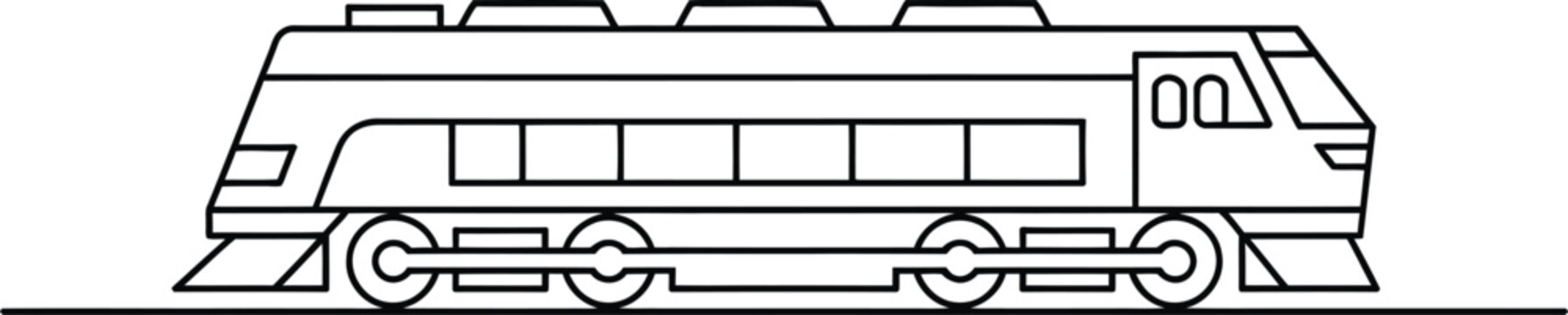 Modern high speed train illustration on tracks