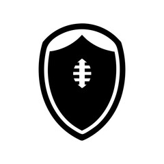 Silhouette oval football patch shield emblem sports badge vector icon design isolated on white background