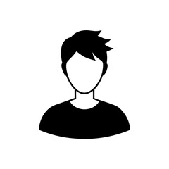 Silhouette user avatar head and shoulders profile symbol icon vector design isolated on white background