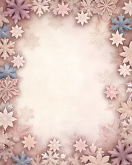 Obraz premium Snowflake frames — colorful pastel snowflakes forming whimsical borders.