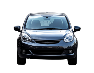 Small City Car Hatchback Front Angle, Minimalist, Isolated