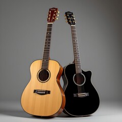 Sidebyside Acoustic Guitars Neutral Background