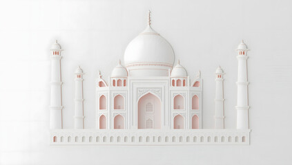Minimalist Paper Art of the Taj Mahal