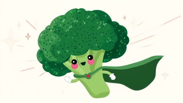 Superhero broccoli illustration