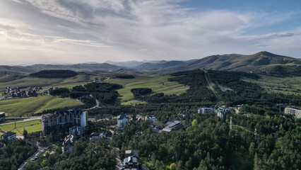 Aerial View From Zlatibor Center Towards Untouched Nature And Sky