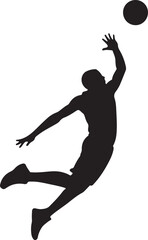 Silhouette Vector of Person Playing Basketball on White Background