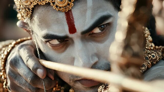 Rama legacy: noble king, devoted son, courageous warrior, dharma embodiment, virtue model, sacred figure, divine husband, epic hero, revered avatar, Ramayana honor, righteous leader.