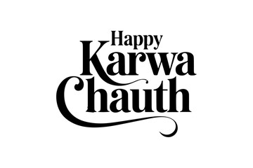 Happy Karwa Chauth Decorative Typography Design Collection