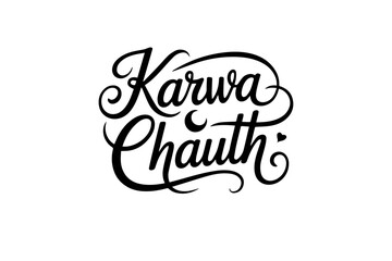 Happy Karwa Chauth Decorative Typography Design Collection