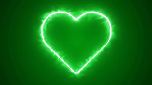 heart beat on green background