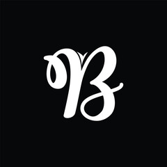 B monogram wreath, transparent letter B, hand-crafted B letter, stitched monogram B, soft pastel letter B, boho letter B,