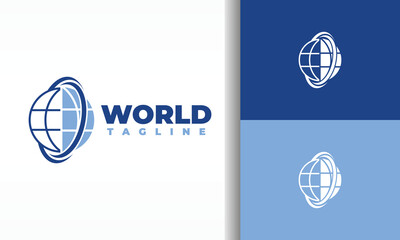 World Globe Logo In Circle