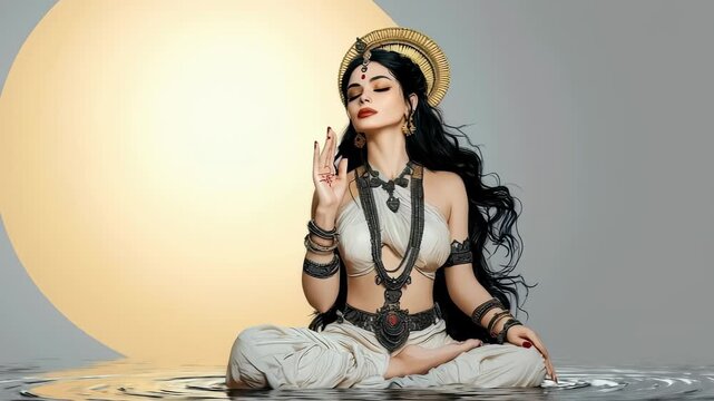 Sacred Ganga essence: mythic daughter, ritual bath, heavenly drop, liberation flow, Makara ride, Jahnavi form, Tripathaga wave, Mandakini touch, Rupavati light, timeless course, Bhagirathi blessing