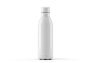Sleek modern white reusable water bottle mockup for branding and product design