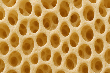 Honeycomb porous texture close up pattern with natural hexagonal holes, organic beehive structure background, macro food surface detail, sweet honey production concept, biological geometry design, war