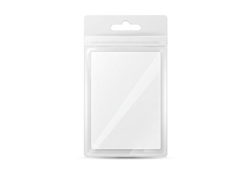 Blank plastic blister pack with hang tab, ready for product branding and retail display