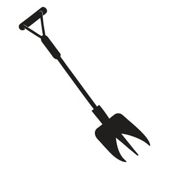 Manual Hand Cultivator Silhouette Vector – Vintage Tool