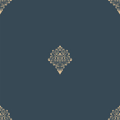 Damask modern fleur de lis seamless pattern element. Vintage classical old fashioned damask ornament, seamless texture for wallpapers, textile. © garrykillian
