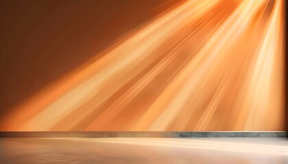 Warm Orange Wall With Sunburst Lighting and Grey Floor 