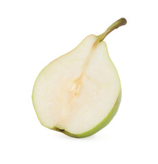 Half of ripe pear isolated on white