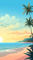 Obraz premium Beach landscape outdoors horizon nature.