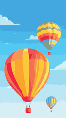 Hot air balloon flying in sky