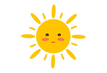 Cute Smiling Sun Cartoon Illustration