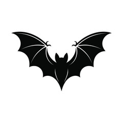 Bat Silhouette Illustration for Halloween, Gothic Themes, and Nocturnal Wildlife Designs