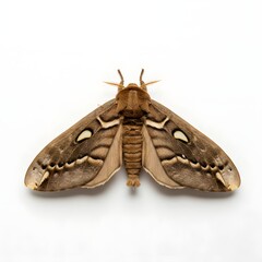 A stunning close-up of a majestic moth with intricate wing patterns. The moth is a beautiful example of natural detail. The moth appears to be resting