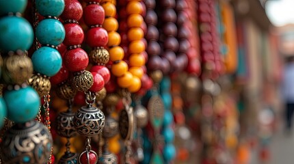 Colorful Variety of Handcrafted Beads for Jewelry Design, Crafting, and Decoration. AI Generative