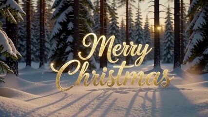 Digital animation of Merry Christmas message appearing in snowy landscape
 - Powered by Adobe