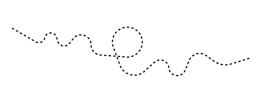 Dashed Hand Drawn Squiggle Line vector illustration icon, decorative border, accent element, isolated for flexible design use