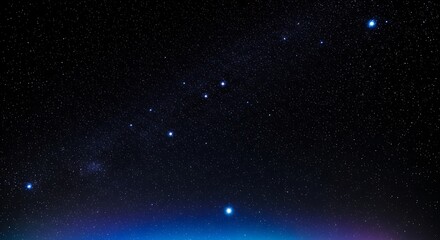 Fototapeta premium Night Sky - Stars and the Blue Horizon.