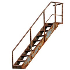 Weathered Metal Staircase: A Symbol of Journey and Ascent