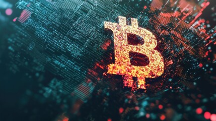 Bitcoin digital cryptocurrency symbol