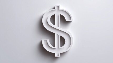 A minimalist dollar sign icon displayed against a plain background, symbolizing finance, economy, and monetary concepts.