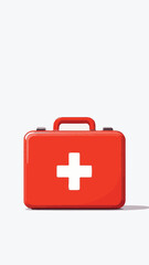 First aid red medical kit