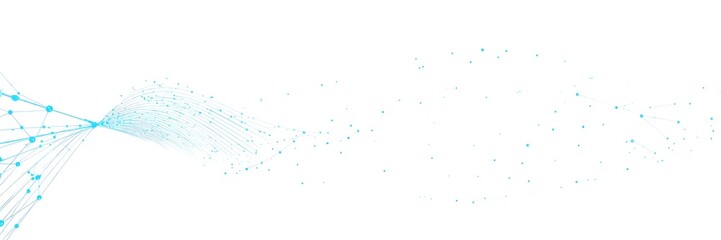 Abstract blue network connection with dot and line isolated on white background for technology concept and digital communication with modern design element