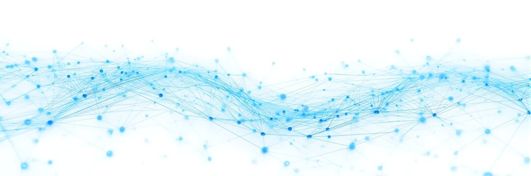 Abstract digital network connection technology background with connecting dots and lines, isolated on white background