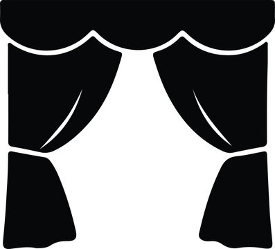 black theater curtains, simple design clip art preview