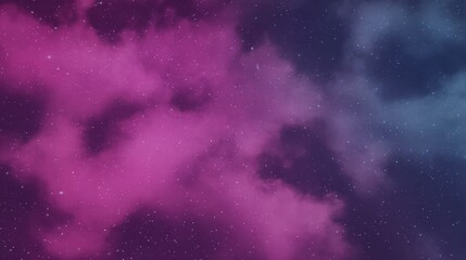 Fototapeta premium Surreal cosmic nebula in deep outer space with glowing pink, purple, and blue gas clouds and scattered sparkling stars creating a mysterious galaxy atmosphere